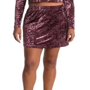 Abound Velour Burgundy Mini Skirt